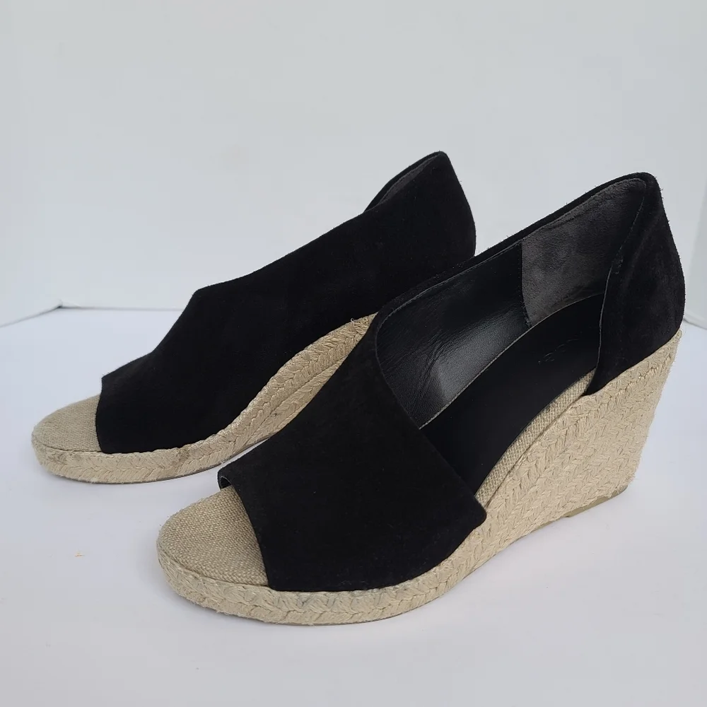 Vince | Sutton Espadrille Wedge Heel Sandal Black
